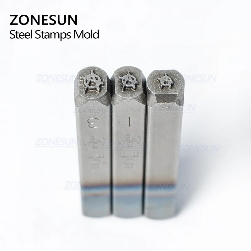 ZONESUN Anarchy Jewelry Stamping Metal Alphabet LOGO Steel Stamps Mold Marking Tool Punch Die For Gold Ring Bracelet Necklace | Дом и сад