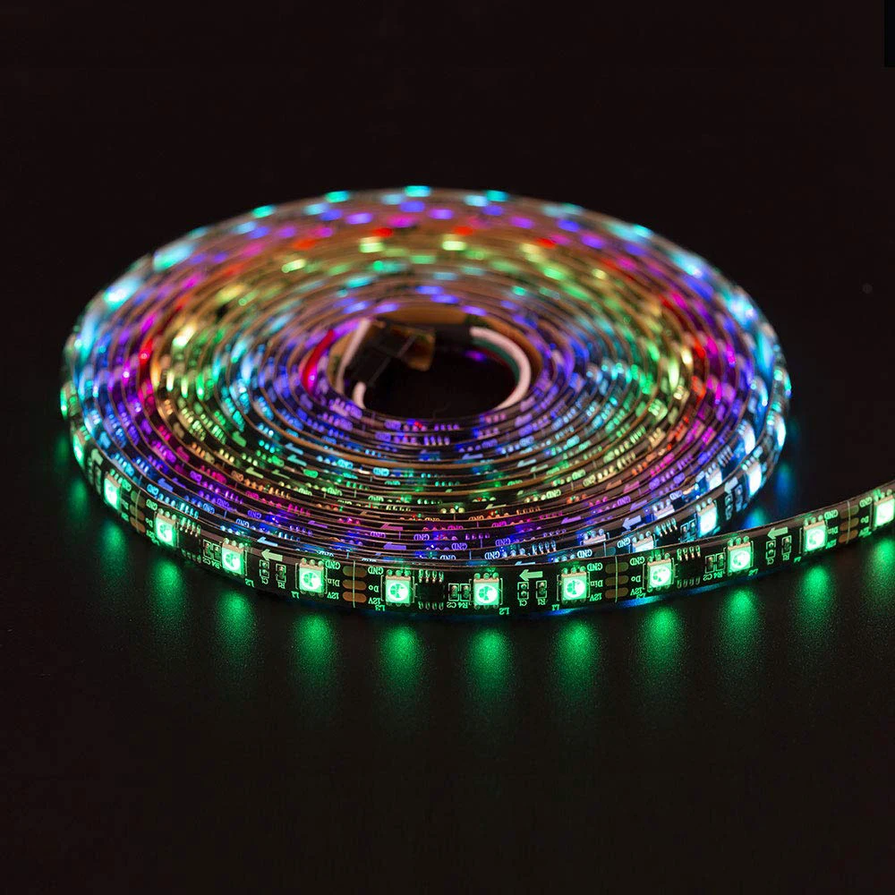 WS2811 5050 SMD RGB светодиодные ленты адресуемый 30/48/60 светодиодов/m Led Пиксели внешний 1 Ic Управление 3 светодиода яркий IP30/IP65/IP67 5 м DC12V