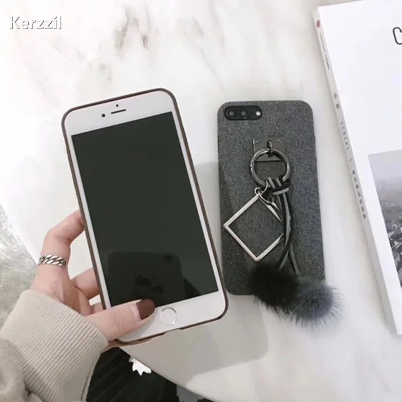 Роскошные Плюшевые ткани мягкая задняя чехол для iPhone 7 XS Max X XR кулон на подвеске