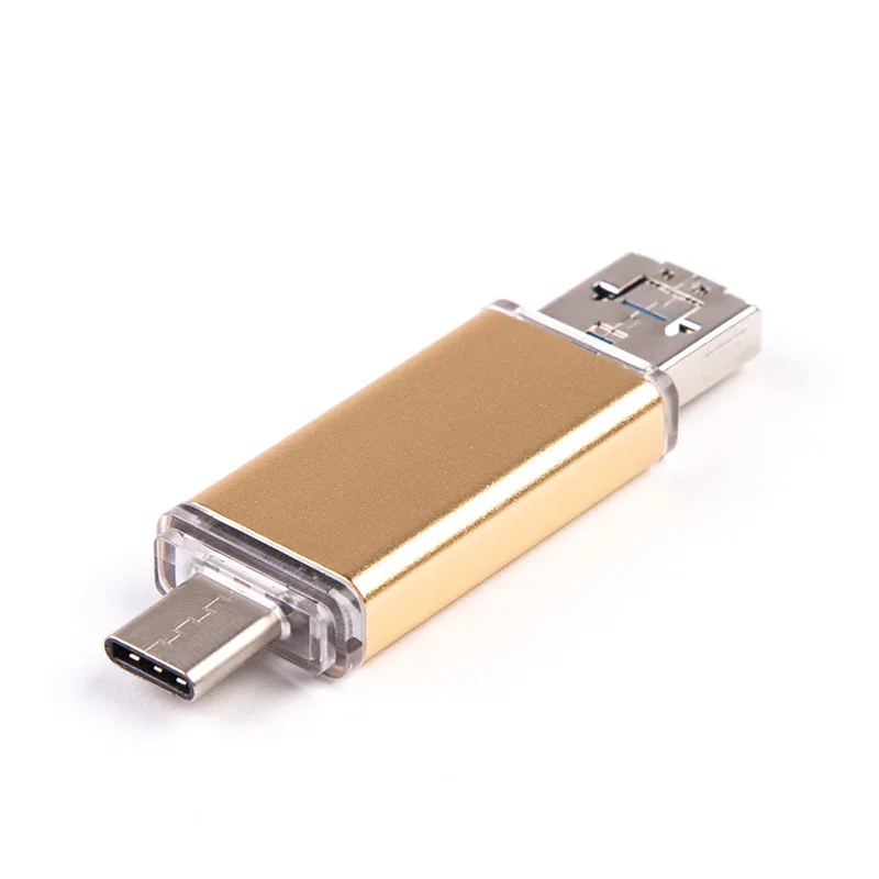 UTHAI C13 USB3.0 флеш-накопитель type-C/Micro/USB3.0 3в1 диск 32 Гб металлический флеш-накопитель 64 ГБ тип C Высокоскоростной U флеш-накопитель 16 Гб - Цвет: Gold