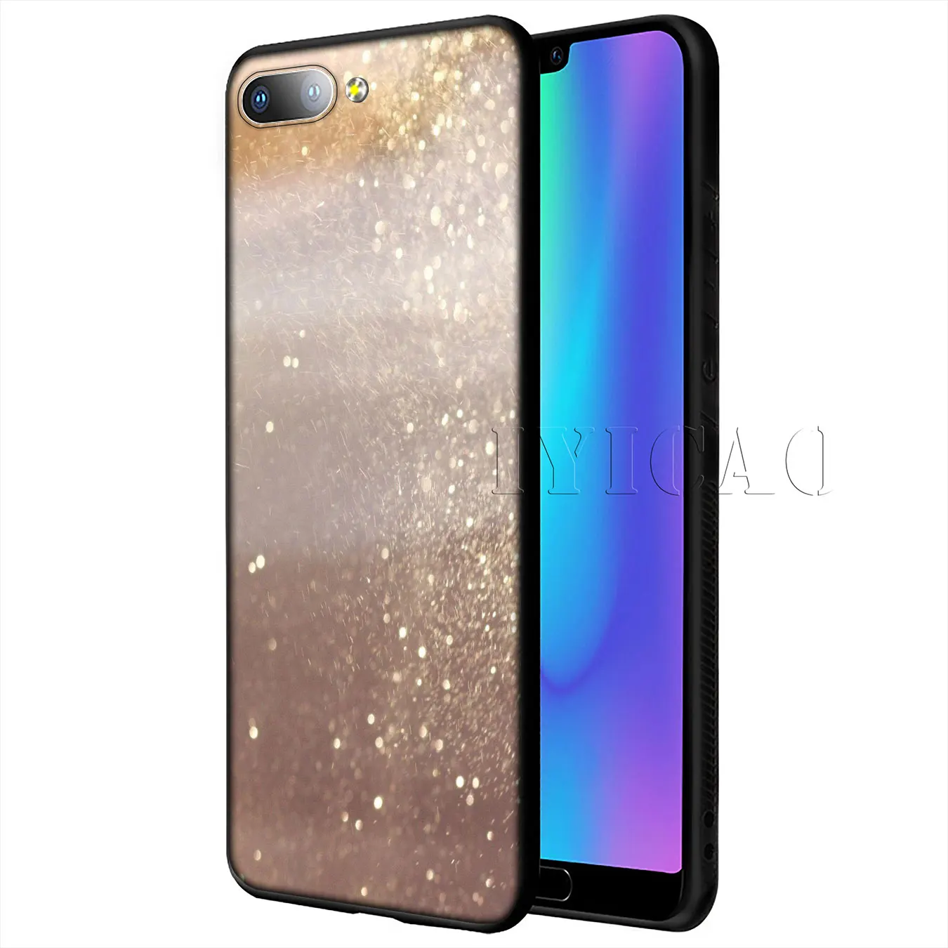 Marble Gold Pink rose Glitter Dust Soft Case for Huawei Y9 Y7 Y6 Prime 2019 Cover Honor 20 8C 8X 8 9 9X 10 Lite 7C 7X 7A Pro |