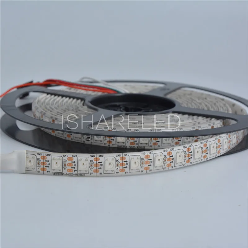 10 м 100 SK6812 WS2812B 5050 RGB 74 СВЕТОДИОДА/м гибкая индивидуальная Адресуемая
