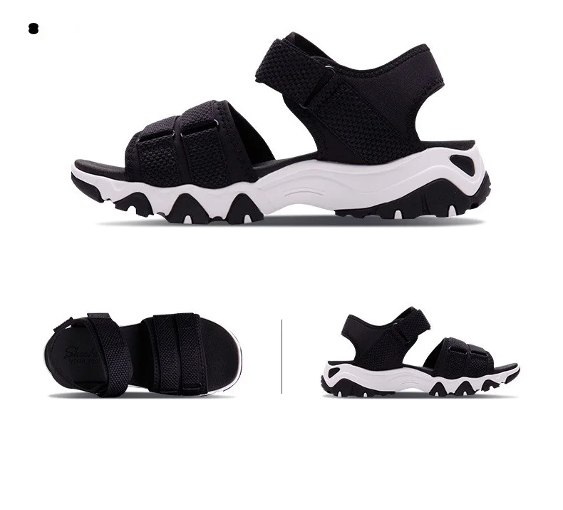 Skechers/женские босоножки; дышащая обувь; женские босоножки на танкетке; модная пляжная обувь; sapato feminino; 88888180-BLK