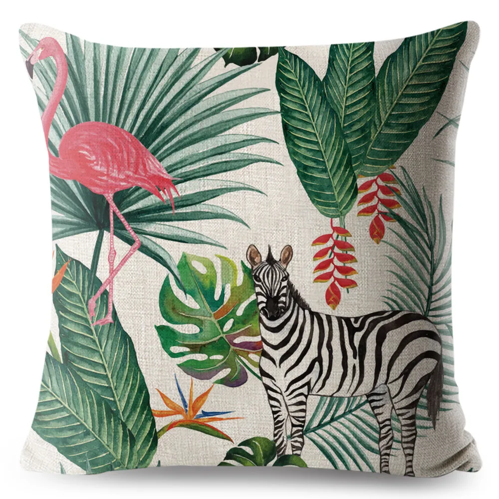 Декоративный Чехол для диванной подушки из полиэстера с рисунком зеленых