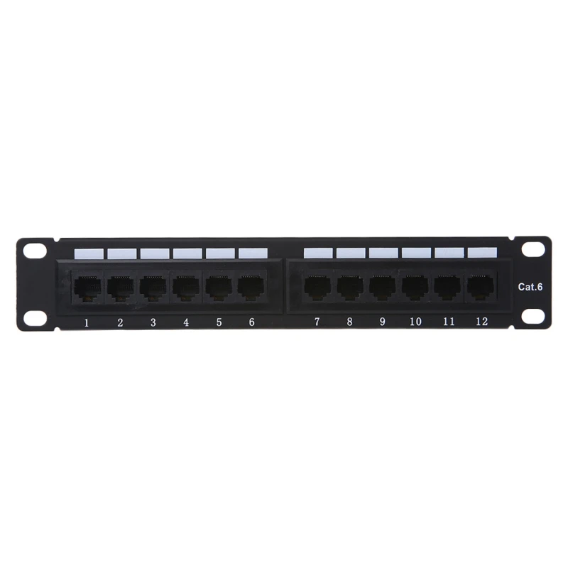 12 портов RJ45 патч Cat6 панель UTP LAN адаптер Кабельный соединитель компьютерные