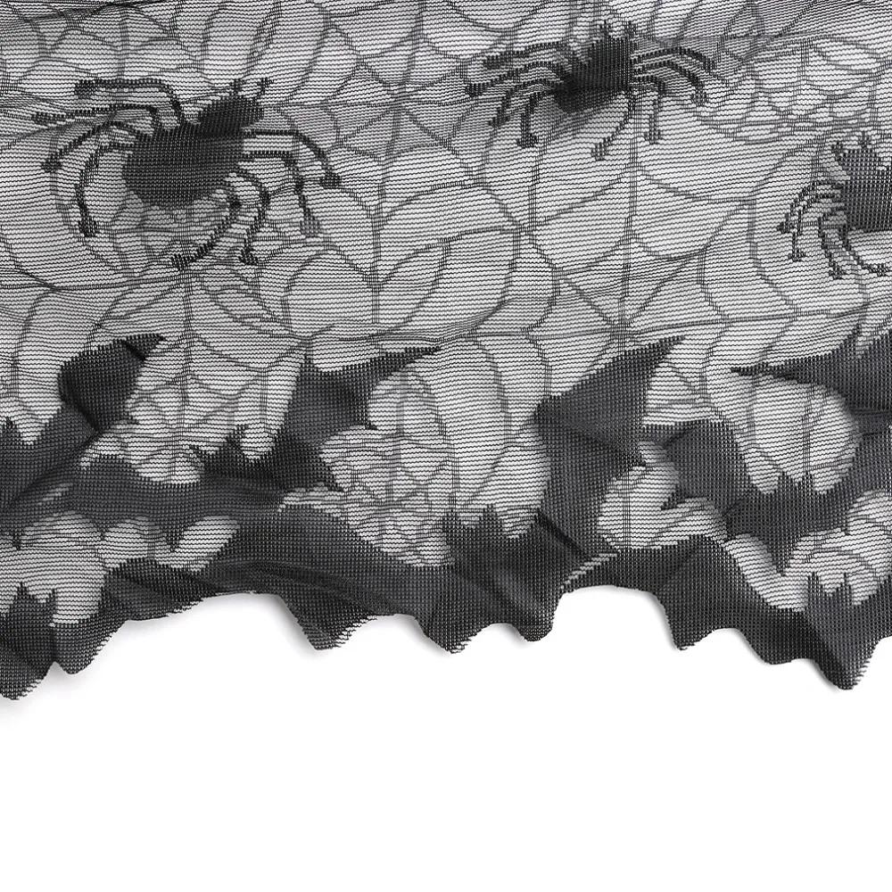 1 шт. украшение на Хэллоуин Черное кружево паутина камин накидка шарф занавески