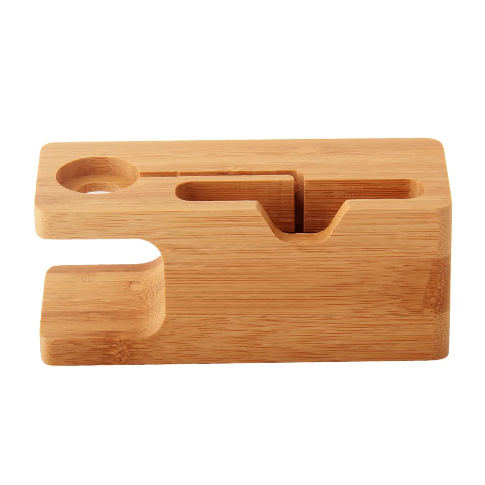 Wood Новинка, для Apple Watch, iPhone X, XS, 8, 7, 6s Plus, зарядная док-станция, бамбуковые ремесла, декоративный держатель, Настольная Подставка для зарядки, держатели для телефонов - Цвет: Wood