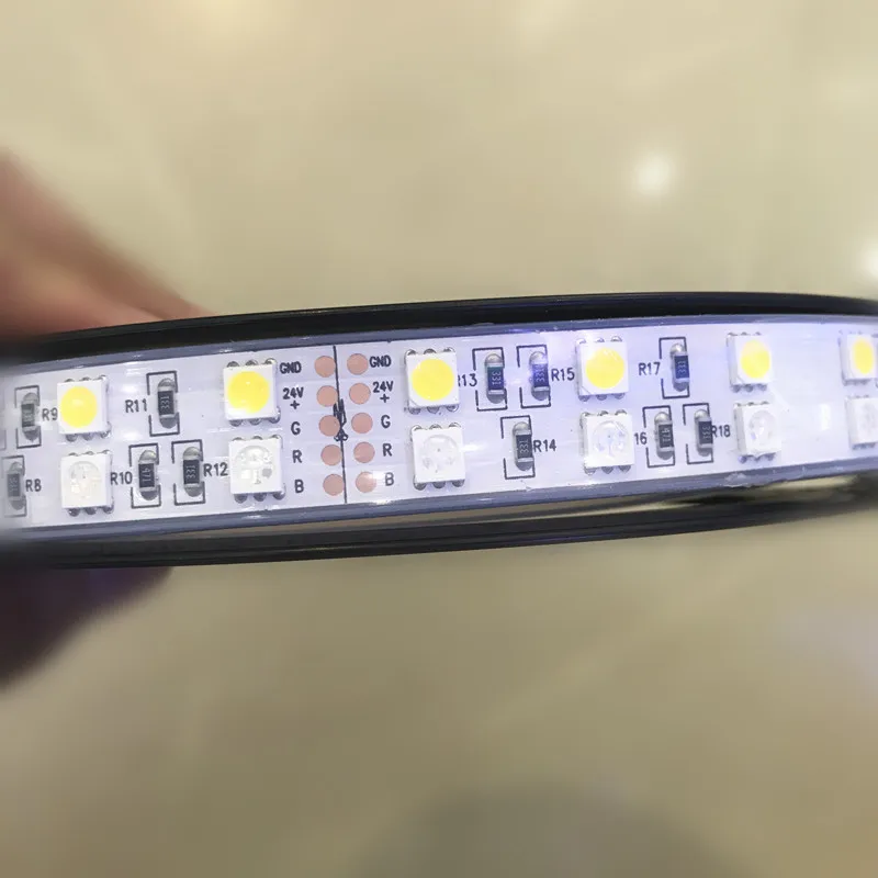 Двухрядные водонепроницаемые гибсветодиодный светодиодные ленты 5050 SMD RGBW RGBWW RGB 12