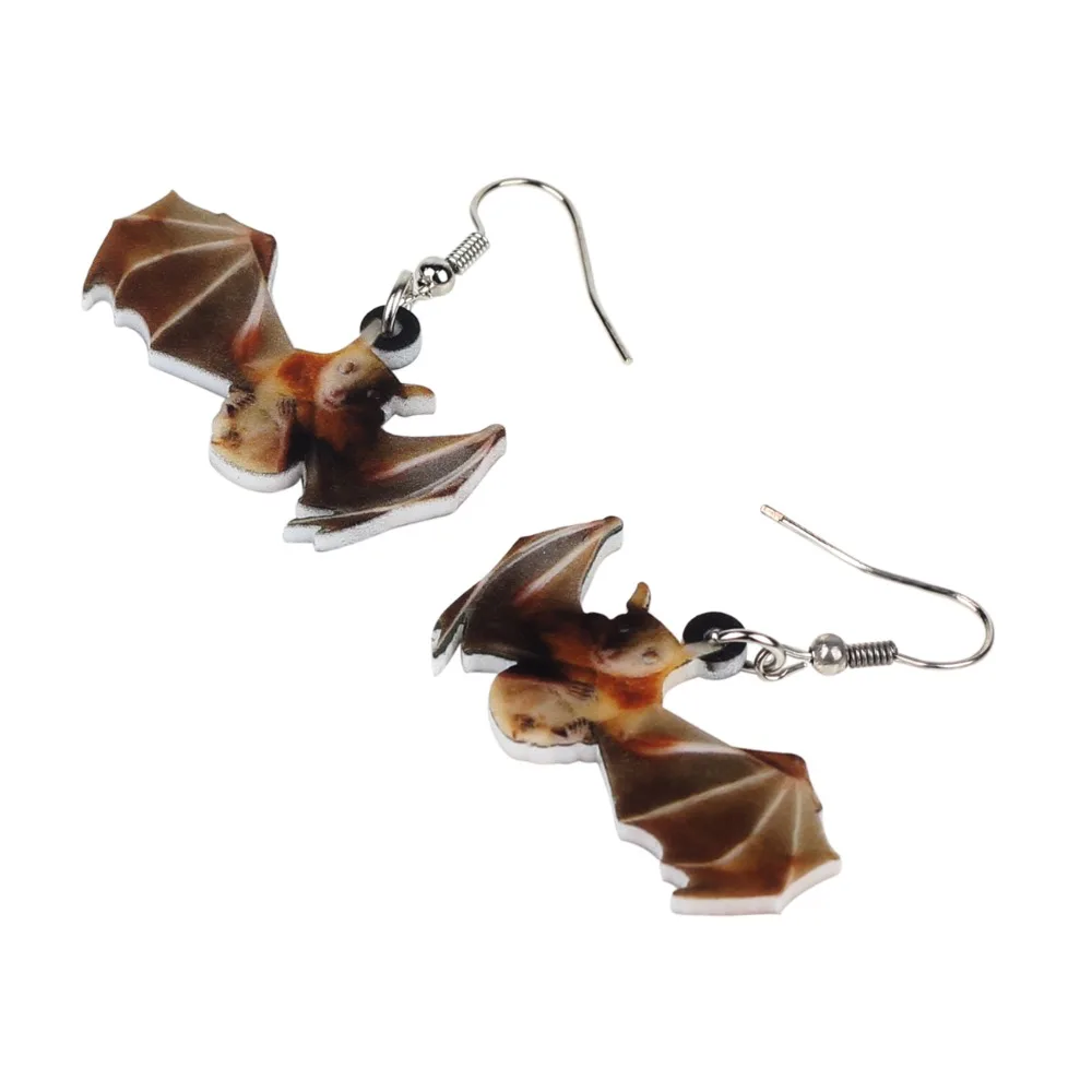 Bonsny акриловые серьги подвески в форме капли виде летучей мыши для Хэллоуина