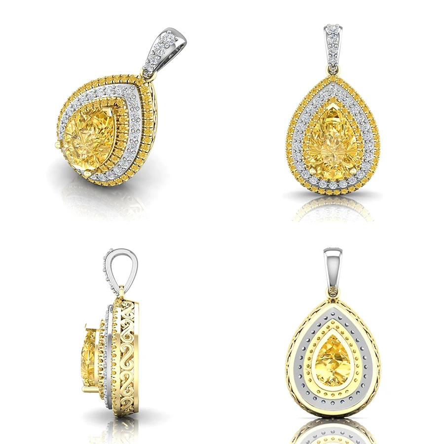 MALANDA Мода желтый циркон Кристалл от Swarovski подвески в форме капель воды ожерелья
