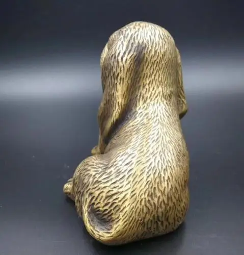 

Christmas Chinese archaize twelve Zodiac Brass Wealth dog Statue Halloween