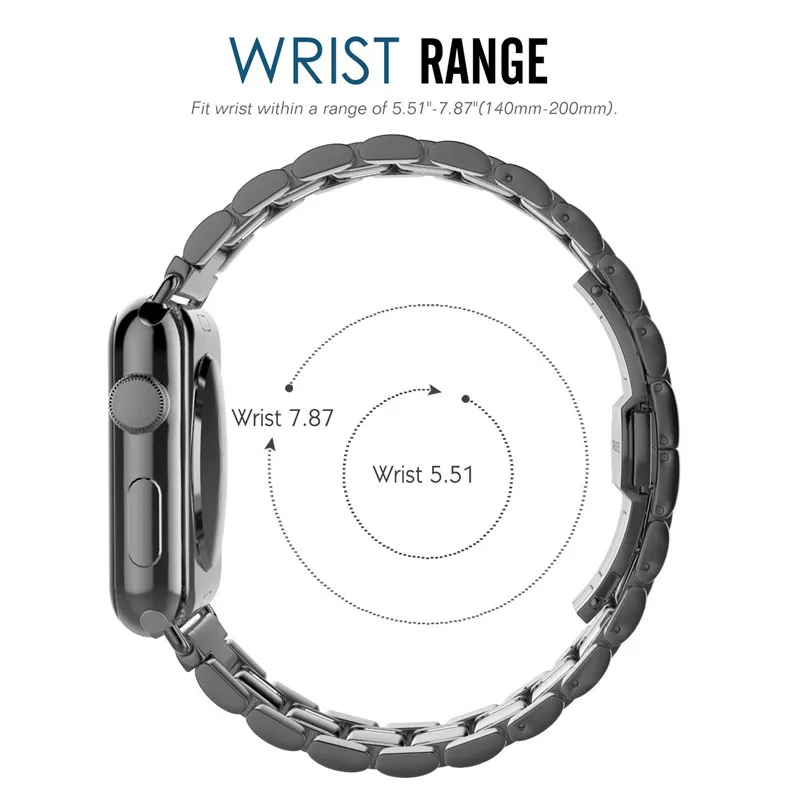 Браслет с бусинами бабочками для Apple Watch band 4 40 мм 44 ремешок из нержавеющей стали
