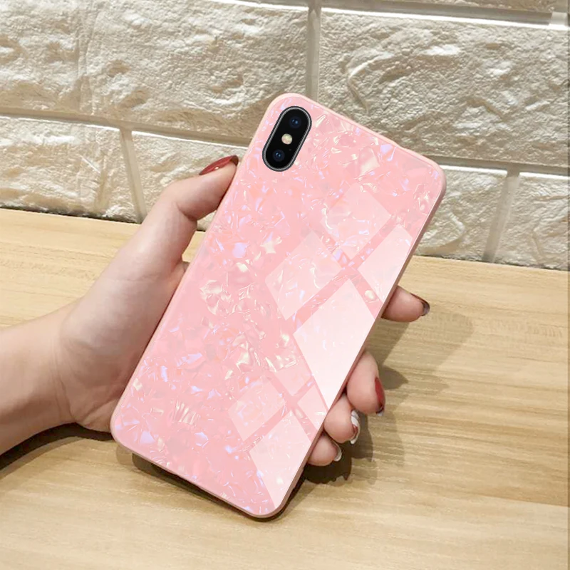 Чехол Alxun для IPhone 6 7 8 Plus iPhone S модная задняя крышка из закаленного стекла с морской