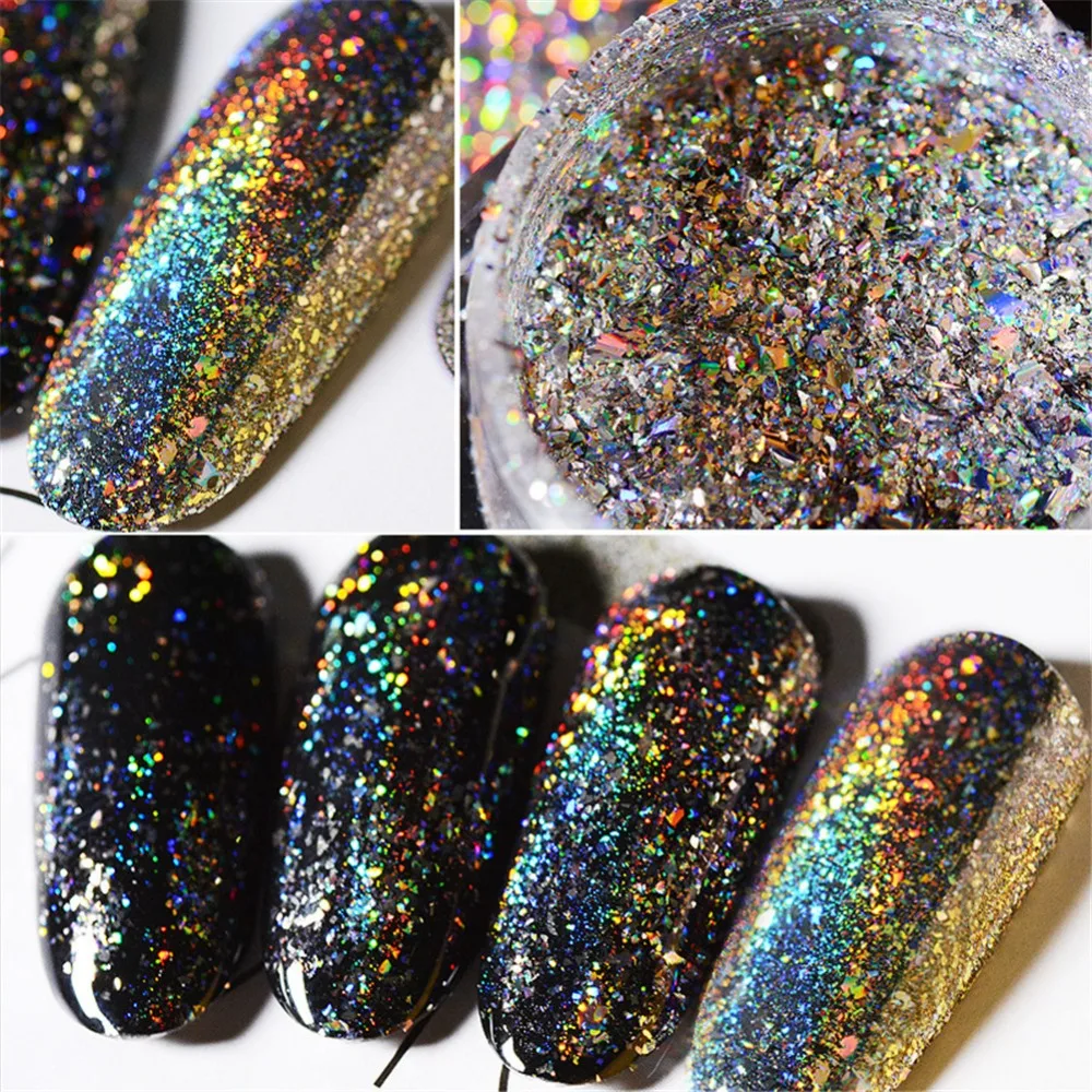 Блестящие хлопья для ногтей Galaxy Holo 0 2 грамм/коробка порошковые хромированные