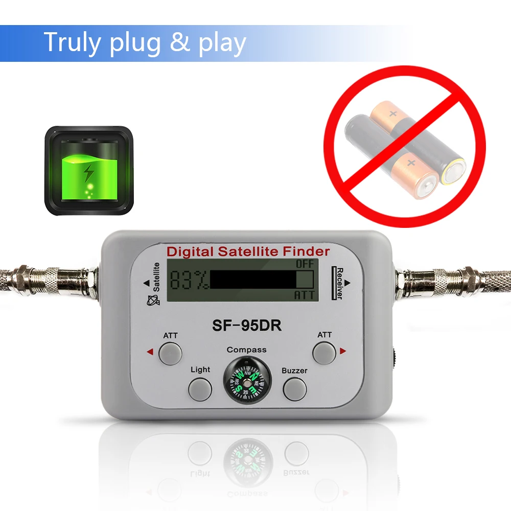 LED Дисплей Компасы Цифровой спутниковый Finder рецепторов ТВ ресивер декодер Satlink