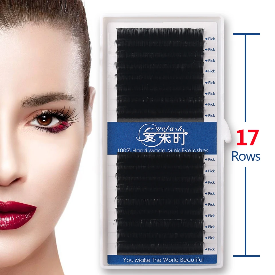 

17 Rows All Size 0.03-0.25mm Individual Mink Eyelashes Extension Natural Synthetic Cilios for Professional Mink Eye Lashes