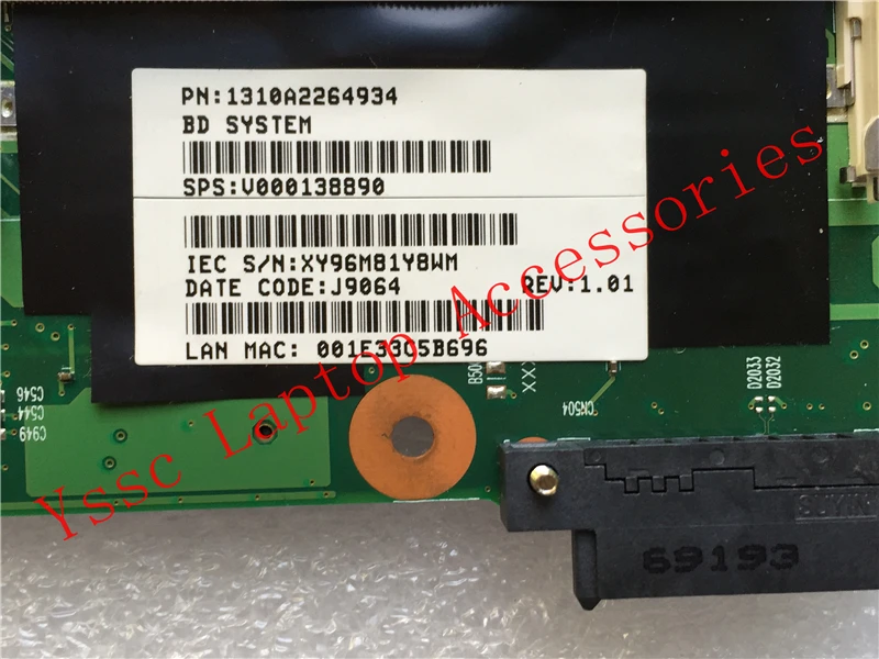 Материнская плата для ноутбука toshiba L300 L305 V000138890 GL40 DDR2 6050A2264901 MB A02 Гарантия: 90