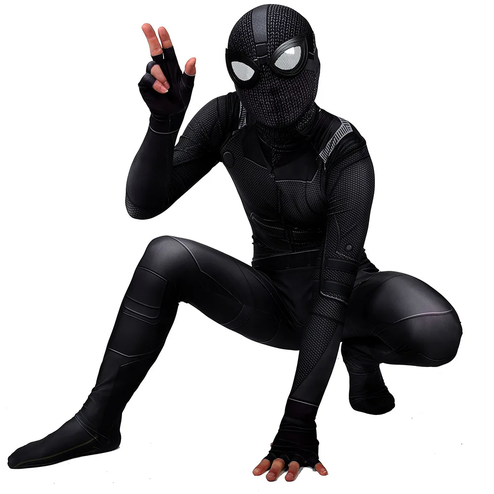 Kids Adult Bodysuit New Version Spiderman 2019 Hero Expedition Sneak Battle Suit Cosplay Siamese tights Playing costume |