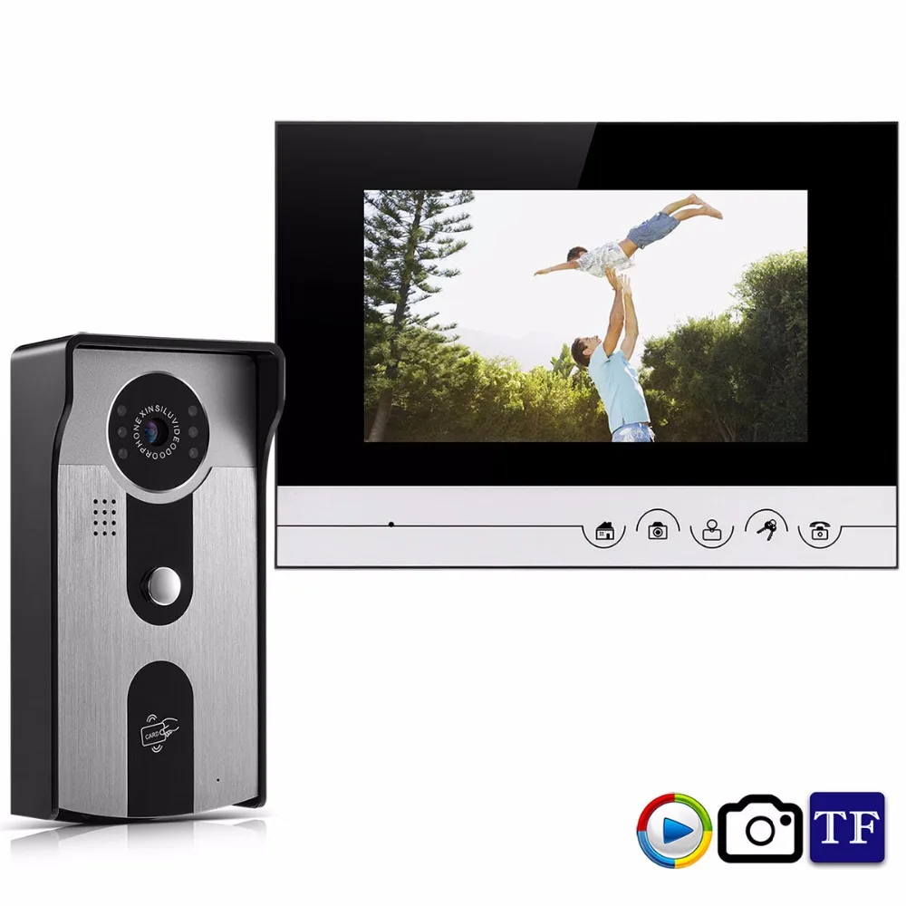 Diykit 7 дюймов Запись видео/фотография видео телефон двери Дверные звонки