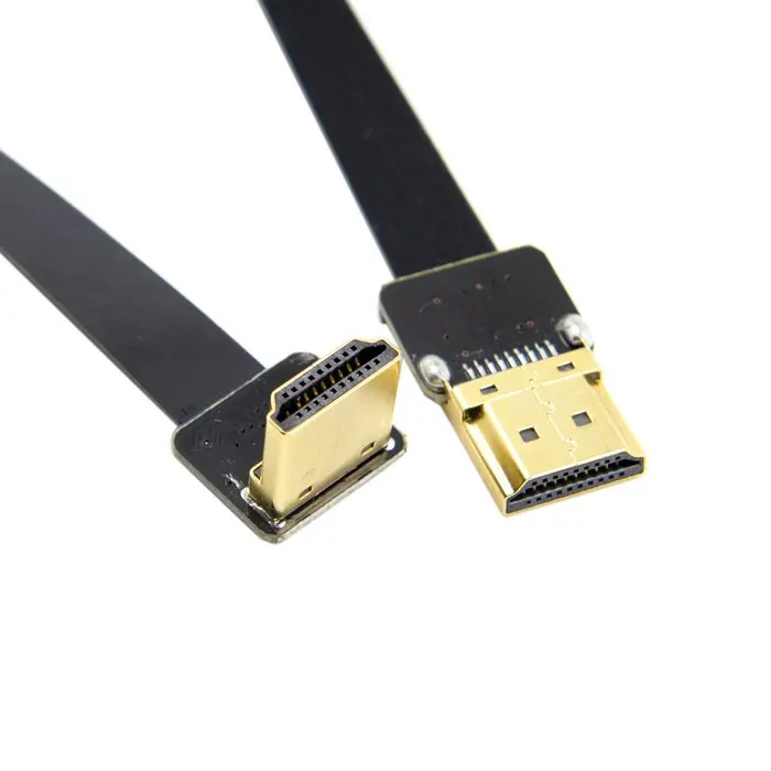 0 2 м/0 5 м FPV HDMI тип A мужской вниз Угловой 90 градусов к Мужской HDTV FPC плоский кабель