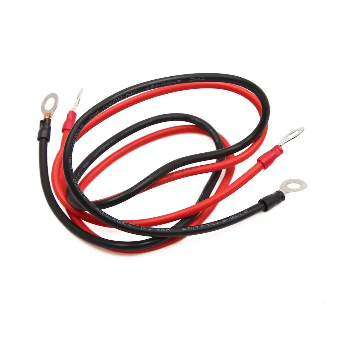 uxcell 2pcs 52cm 62cm 65cm Length 6mm Hole Dia Battery Inverter Wire Power Transfer Cable for Car |
