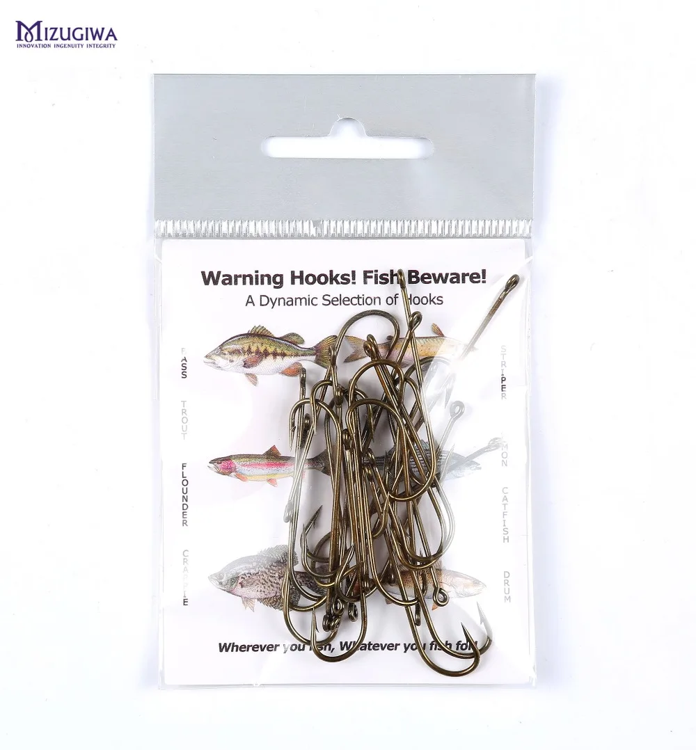 50 pcs Mizugiwa Fishing Carlisle Hooks Ringed Bronzed #1 #2 #4 #6 #8 Bait Hook Sharp Tackle Fishhook Pesca Crappie | Спорт и