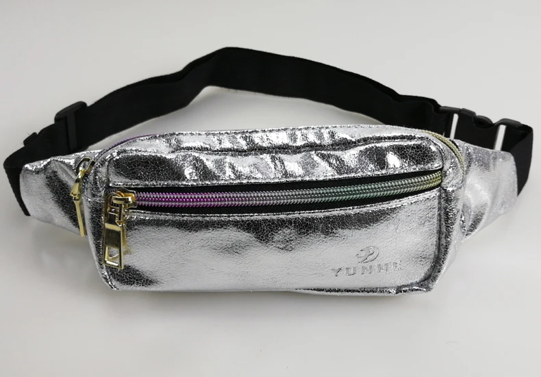 Silver Розовые поясные сумки для женщин, дизайнерская поясная сумка, модный ремень, голографический кошелек, Женский ремень, нагрудные сумки для женщин, набедренная сумка-банан - Цвет: Silver