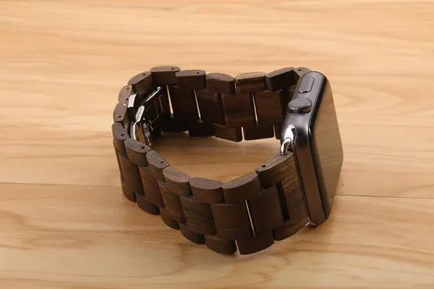Деревянные часы ремешок для Apple Watch Band Ссылка браслет деревянные на запястье с