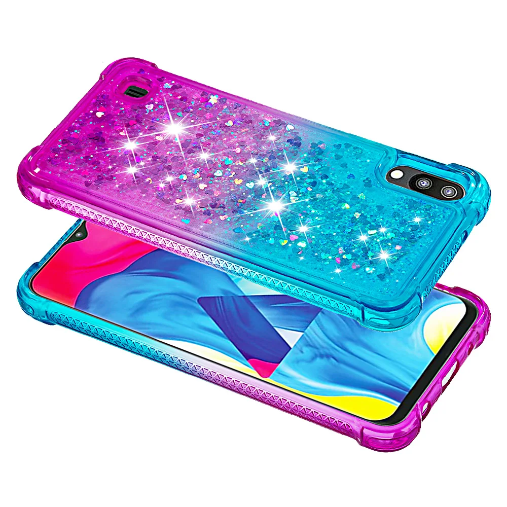 A10 чехол для samsung Galaxy A10 M10 M20 M30 чехол Блестящий градиент вышит противоударный чехол СПС etui samsung A10 A30 A50 A70 чехол для телефона