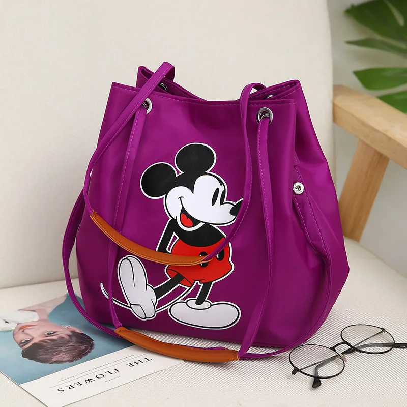 Purple Mickey Сумочка Минни Микки, Оксфорд, водонепроницаемая женская сумка, большая вместительность, женская сумка на плечо, женская сумка для покупок, Bolsa Feminina - Цвет: Purple Mickey