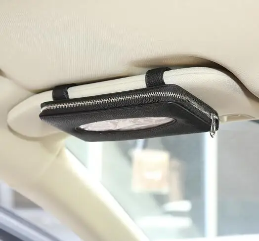 Автомобильная коробка для салфеток козырек из микрофибры кожаный держатель