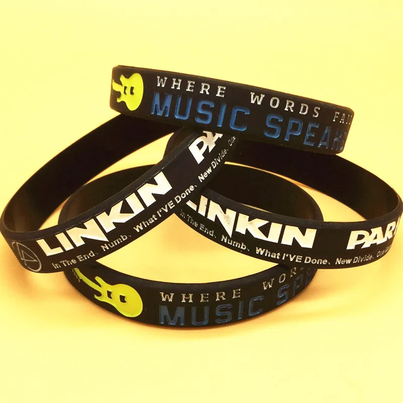 1 шт. дизайн linkin park Звездный музыкальный музыкант спортивный мотивационный силиконовый браслет браслеты для рукоделия подарки