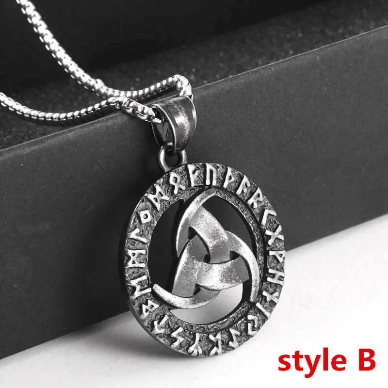 KLDY скандинавские Викинги руны амулет Кулон Ожерелье для мужчин нержавеющая