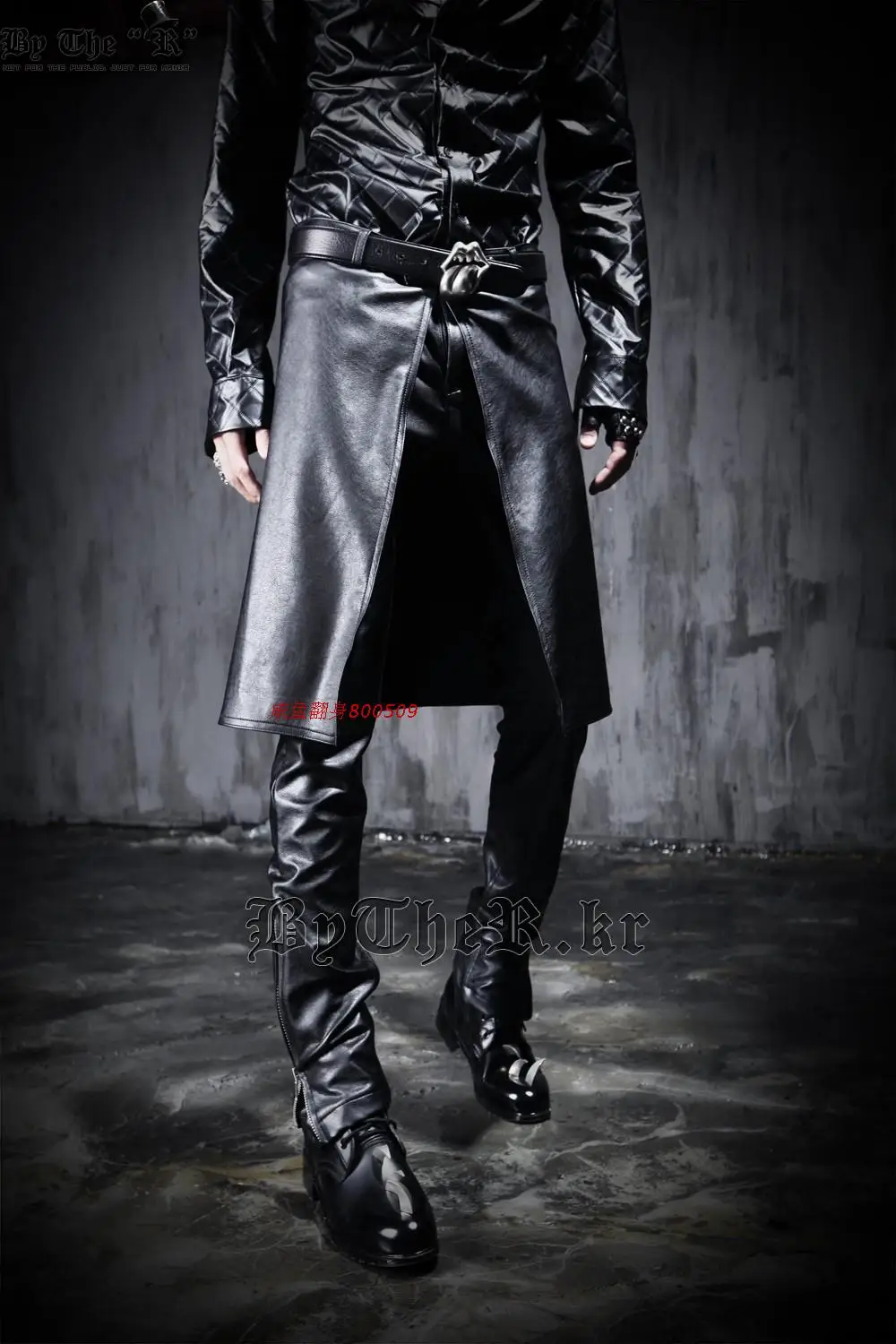 28-42 New Korean Version Men's Brand Fashion Low Crotch Harem Pants Trousers Plus Size Leather Pants Costumes