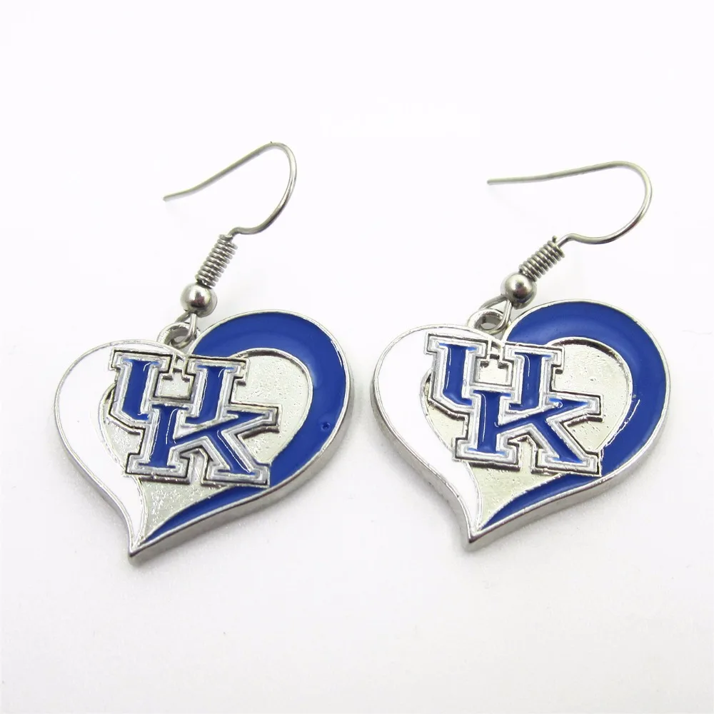 

New Arrive 6pair/lot Heart Charm USA Sports Earrings UK Earrings Charms Jewelry Sport Fan Women Errings