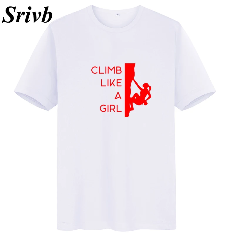 Женская футболка с коротким рукавом Srivb Climb Like A Girl Tumblr хлопковая Футболка принтом