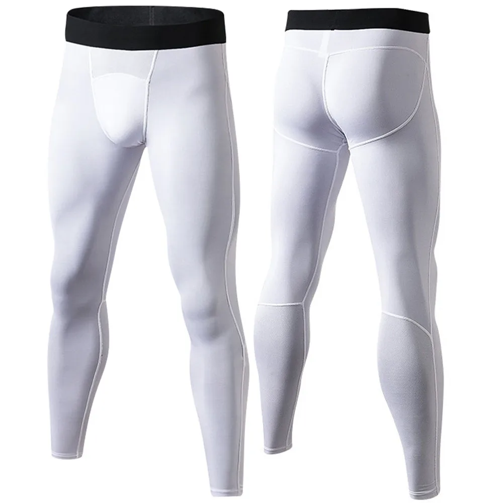 White Мужские компрессионные брюки Outto, спортивные Леггинсы, колготки, быстросохнущие# B1040 - Цвет: White