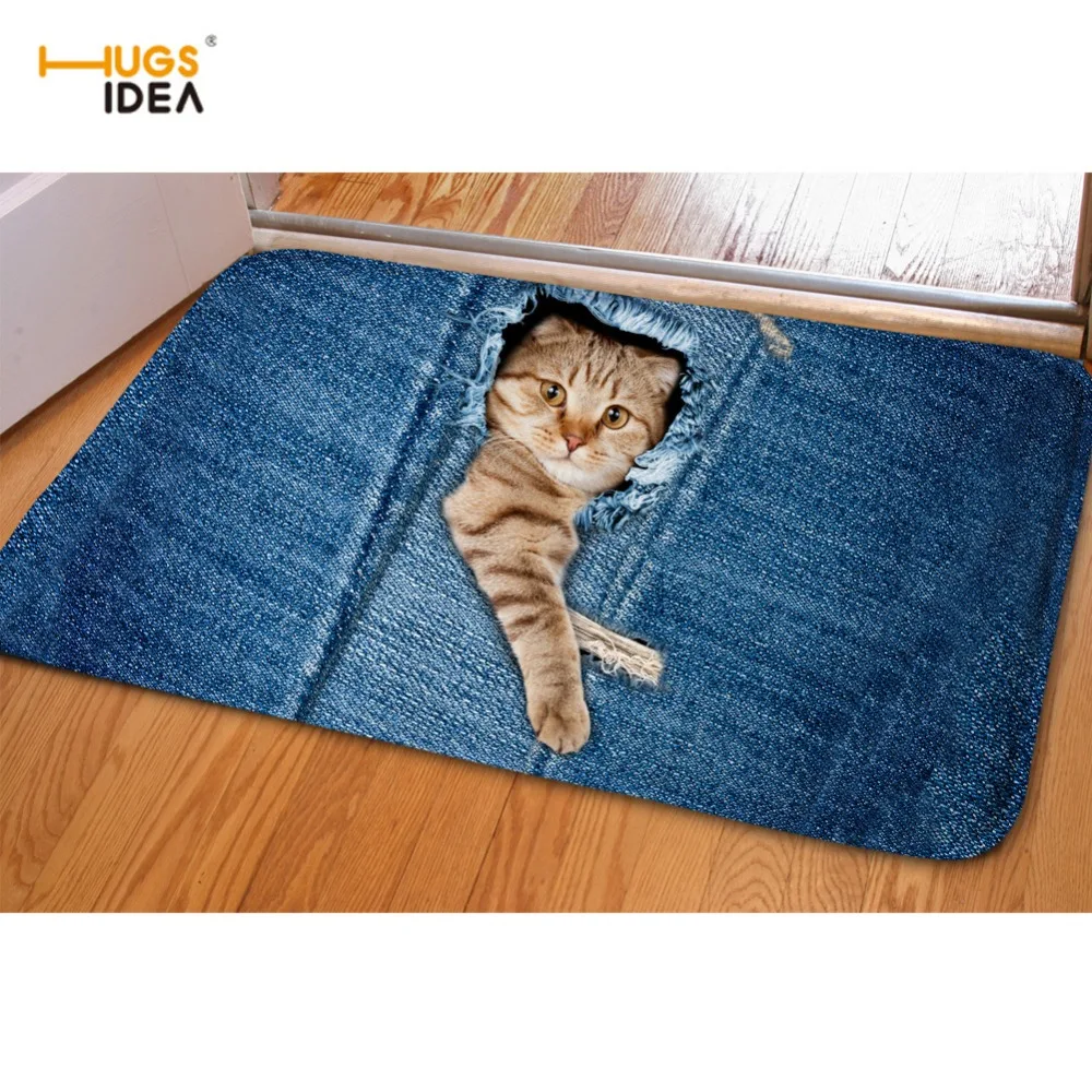 HUGSIDEA теплый домашний ковер с джинсовым дизайном для гостиной ванной комнаты 3D