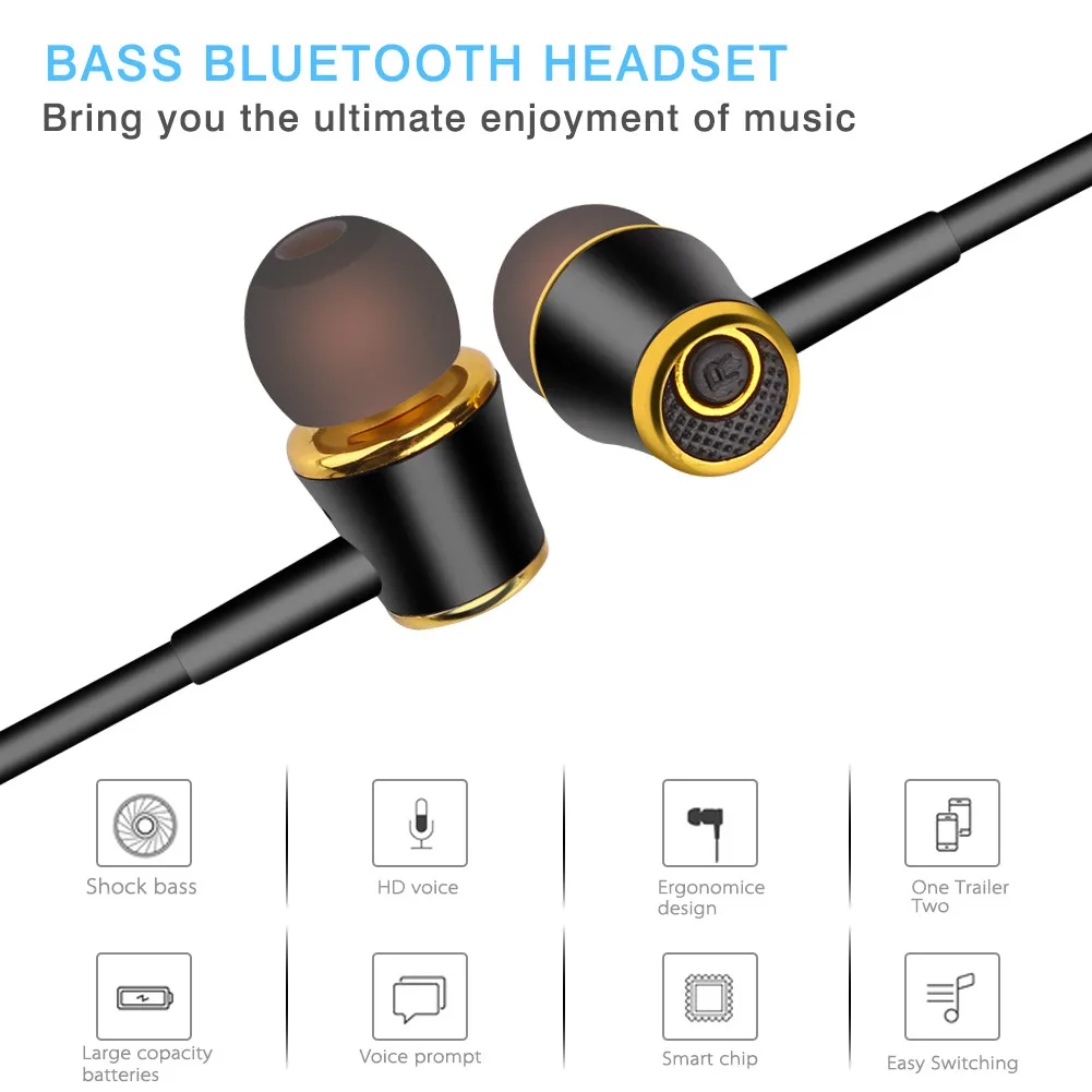 Беспроводная Спортивная Bluetooth-гарнитура наушники CARPRIE спортивные