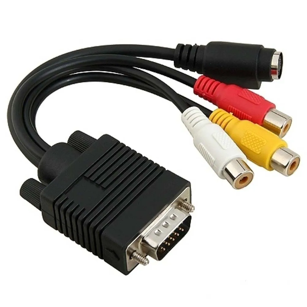 Новый ПК VGA SVGA к S-Video 3 RCA AV адаптер конвертер кабель PC TV Аудио Кабель |