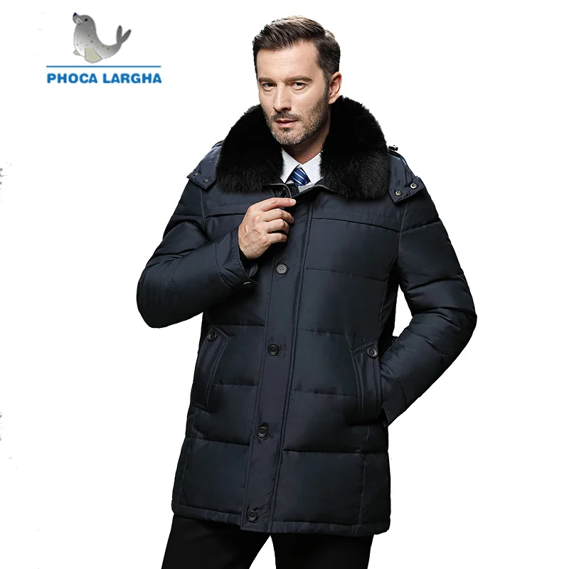 Зимние пуховики для мужчин новинка 2019 теплое пальто с меховым воротником