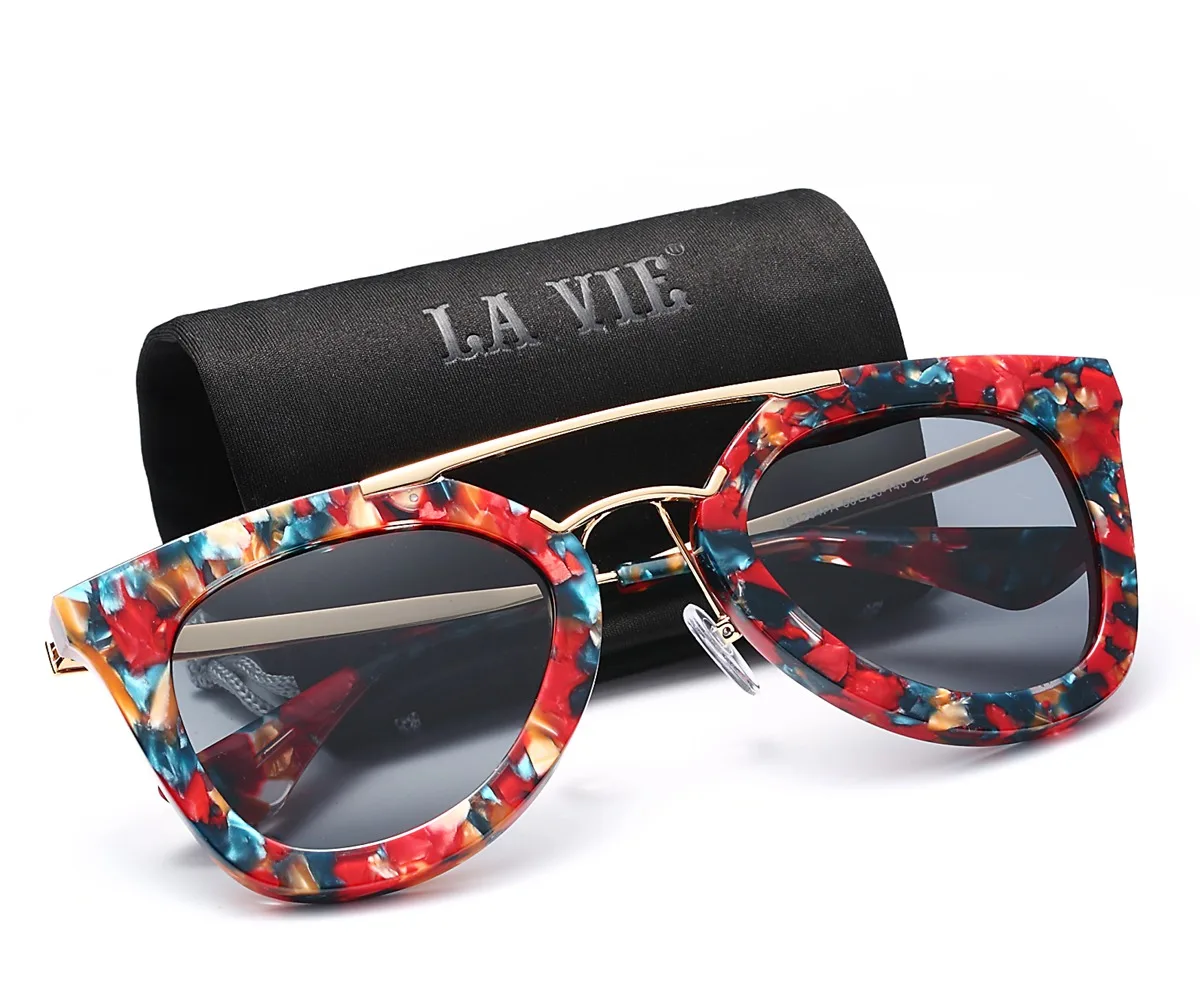 

La Vie Handmade Real Acetate Glasses Sunglasses for Women High Quality Handmade Original Brand Design Women Sunglasses