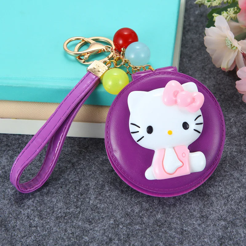 A4 Мультфильм hello kitty косметическое зеркало брелок KT Cat Key Holder женский автомобильный кошелек Шарм Подвеска подарочные брелки Llavero Porte Clef - Цвет: A4
