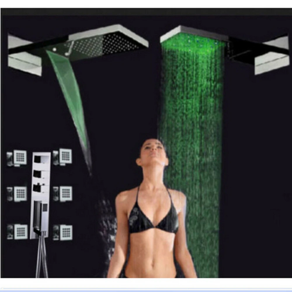 Uythner современный светодиодный меняющий цвет водопад 22 дюйма душевая головка