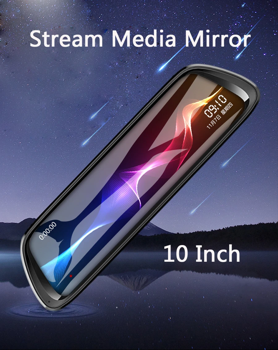 WHEXUNE, 10 дюймов, ips, сенсорный экран, Full HD, 1080 P, зеркало заднего вида, Автомобильный видеорегистратор, камера с двойным объективом, ночное видение, мониторинг парковки