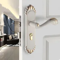 European vintage ivory white room door lock gold black bedroom kitchen bathroom solid wood door lock handle lock
