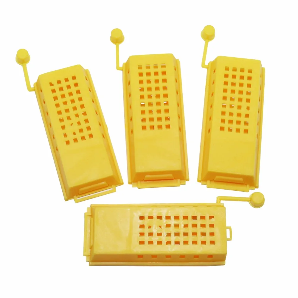 

Beekeeper Beekeeping Transport Cages Yellow Bees Queen Post Room Cage Plastic King Prisoner Queen Bee Cage Apiculture Tool 5 Pcs