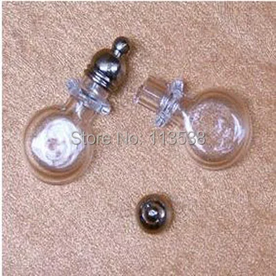200 компл./лот Сделай Сам прозрачный плоский шар стеклянные флакон серьги набор