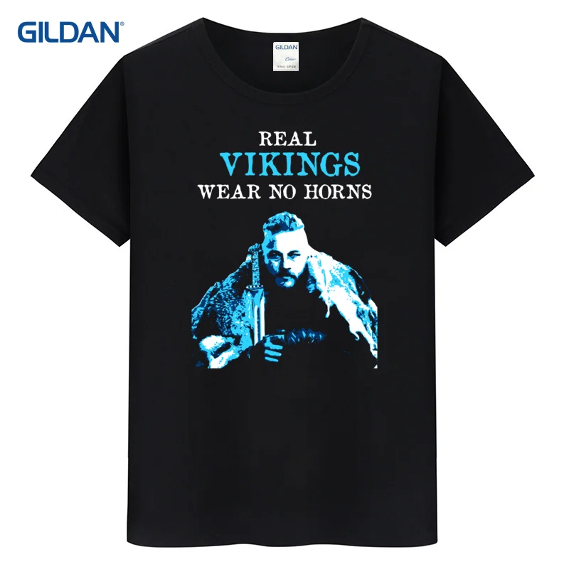 Черный и белый футболка в полоску мужчины король Рагнар Лодброк-викинги с