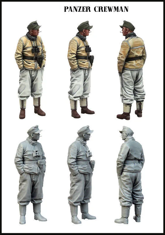1/35 масштаб неокрашенные смолы фигура Panzer Crewman Коллекционная фигура|Наборы для